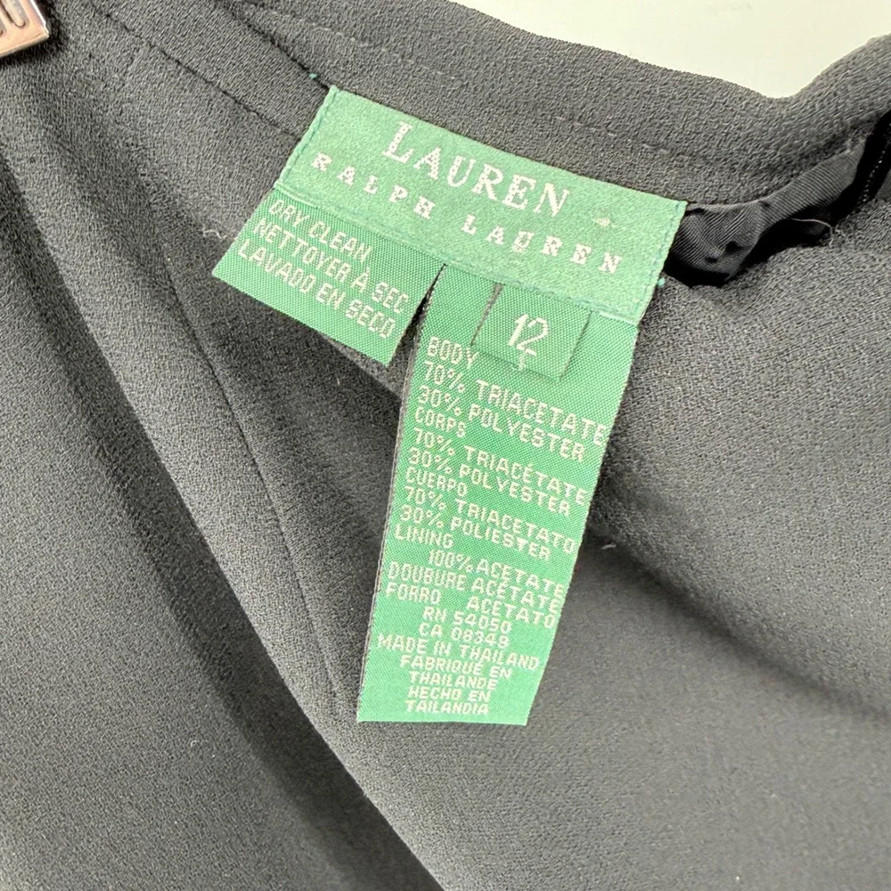 Classic Lauren Ralph Lauren Pencil Skirt Career Office Wear Black Size 12‎